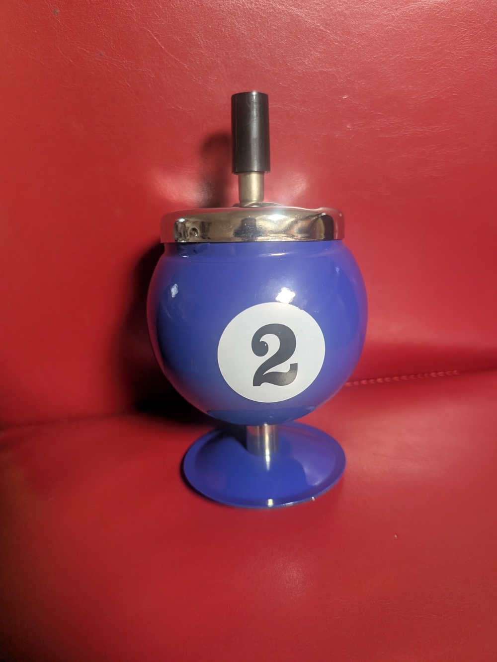 Blue 2 Pool Ball Styled Ashtray - Blue Home Accent